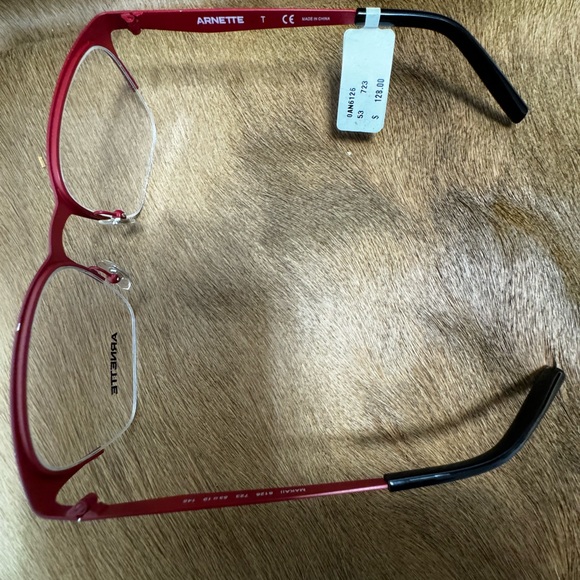 Arnette MAKAII 6126 723 53-19-145 Black/Red Metal Half Rim Eyeglasses Frame New - Picture 8 of 15